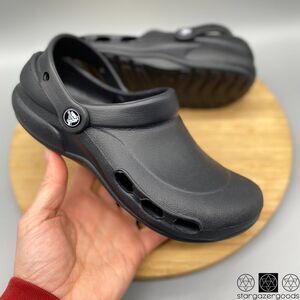 Crocs Shoes Mens 6 Womens 8 Black Slingback Clogs Casual Comfort Slip On